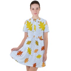 Every Leaf Short Sleeve Shoulder Cut Out Dress  by WensdaiAmbrose