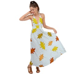 Every Leaf Backless Maxi Beach Dress by WensdaiAmbrose