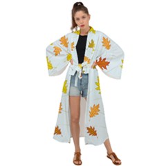 Every Leaf Maxi Kimono by WensdaiAmbrose