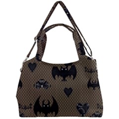 Cute Bat With Hearts Double Compartment Shoulder Bag by FantasyWorld7