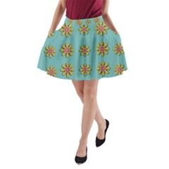 Fantasy Fauna Floral In Sweet Green A-line Pocket Skirt by pepitasart