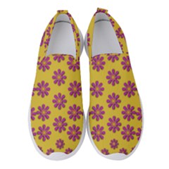 Fantasy Fauna Floral In Sweet Yellow Women s Slip On Sneakers by pepitasart