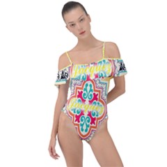 Floral Frill Detail One Piece Swimsuit