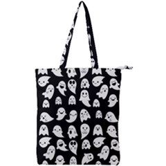 Cute Kawaii Ghost Pattern Double Zip Up Tote Bag by Valentinaart