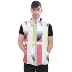 Retro Sphreres And Lines Men s Puffer Vest by snowwhitegirl