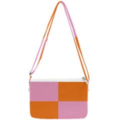 Mod Pink And Orange Squares Double Gusset Crossbody Bag