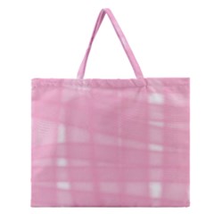 Pink Ribbon Zipper Large Tote Bag