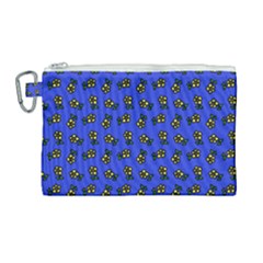 Daisy Royal Blue Canvas Cosmetic Bag (large) by snowwhitegirl