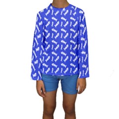 Fish Royal Blue Kids  Long Sleeve Swimwear by snowwhitegirl