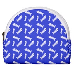 Fish Royal Blue Horseshoe Style Canvas Pouch by snowwhitegirl