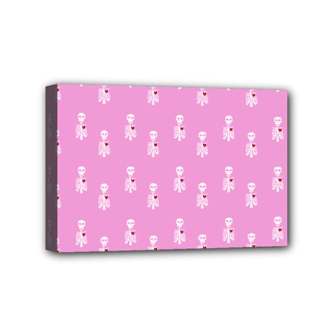 Skeleton Pink Mini Canvas 6  X 4  (stretched) by snowwhitegirl