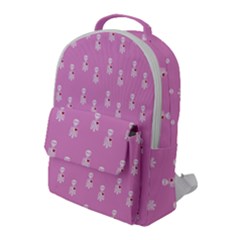 Skeleton Pink Flap Pocket Backpack (large) by snowwhitegirl