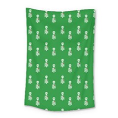 Skeleton Green Background Small Tapestry by snowwhitegirl