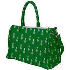 Skeleton Green Background Duffel Travel Bag by snowwhitegirl