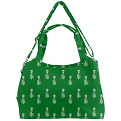 Skeleton Green Background Double Compartment Shoulder Bag by snowwhitegirl