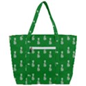 Skeleton Green Background Zip Up Canvas Bag View3