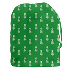 Skeleton Green Background Drawstring Pouch (3xl) by snowwhitegirl