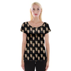 Angel Cherub Black Cap Sleeve Top