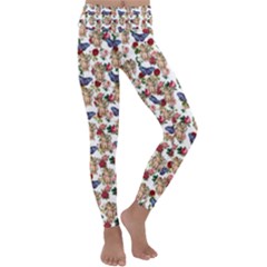 Angel Cherub Butterflies White Kids  Lightweight Velour Classic Yoga Leggings by snowwhitegirl