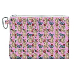 Angel Cherub Butterflies Pink Canvas Cosmetic Bag (xl) by snowwhitegirl