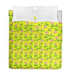 Carnation Pattern Yellow Duvet Cover Double Side (full/ Double Size)