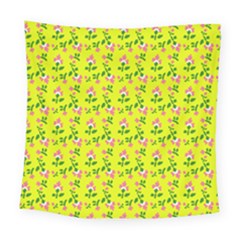 Carnation Pattern Yellow Square Tapestry (large)