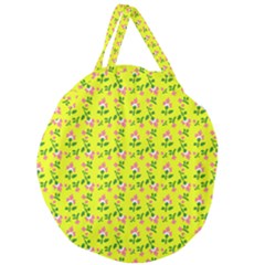 Carnation Pattern Yellow Giant Round Zipper Tote by snowwhitegirl