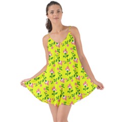 Carnation Pattern Yellow Love The Sun Cover Up by snowwhitegirl