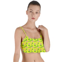 Carnation Pattern Yellow Layered Top Bikini Top  by snowwhitegirl