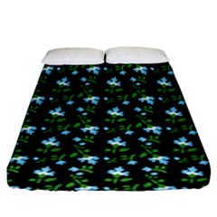 Carnation Pattern Black Fitted Sheet (king Size) by snowwhitegirl