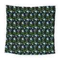 Carnation Pattern Black Square Tapestry (Large) View1