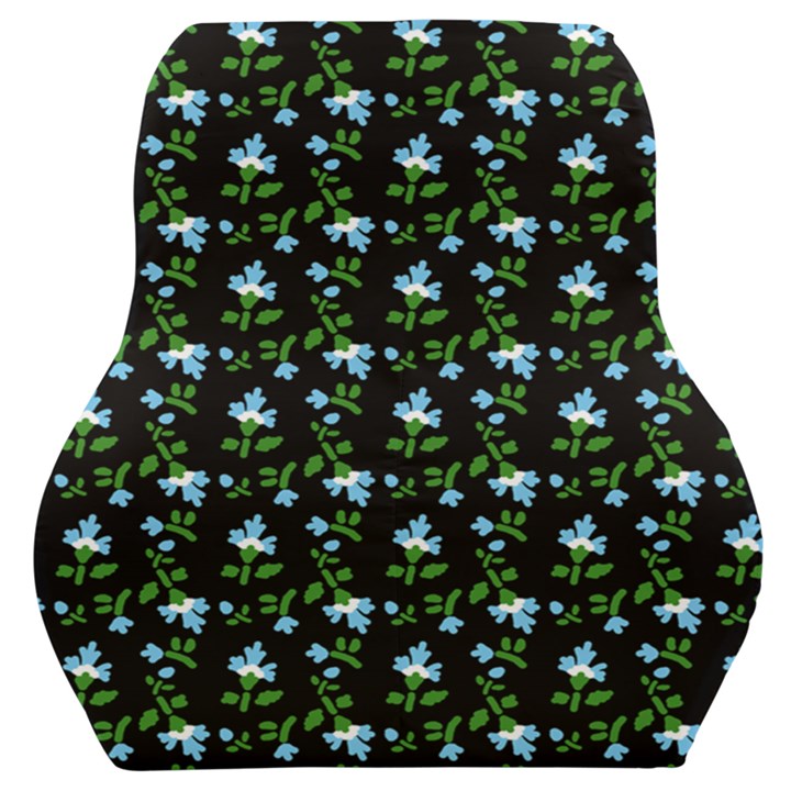 Carnation Pattern Black Car Seat Back Cushion 