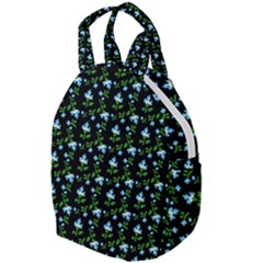 Carnation Pattern Black Travel Backpacks by snowwhitegirl