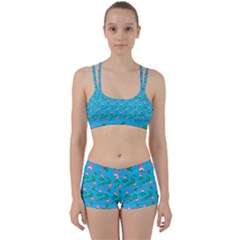 Carnation Pattern Blue Perfect Fit Gym Set by snowwhitegirl