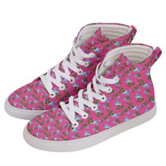 Carnation Pattern Pink Women s Hi-top Skate Sneakers by snowwhitegirl