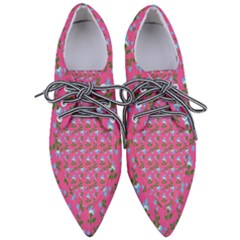 Carnation Pattern Pink Women s Pointed Oxford Shoes