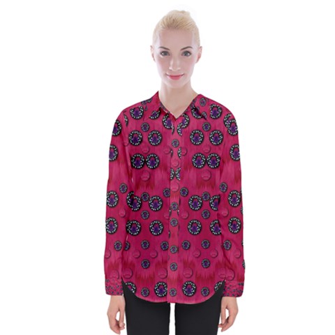 The Dark Moon Fell In Love With The Blood Moon Decorative Womens Long Sleeve Shirt by pepitasart