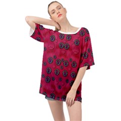 The Dark Moon Fell In Love With The Blood Moon Decorative Oversized Chiffon Top by pepitasart