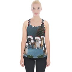 Christmas, Cute Dogs With Christmas Hat Piece Up Tank Top by FantasyWorld7