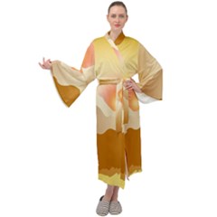 Twilight Mountain Landscape Sky Maxi Velour Kimono