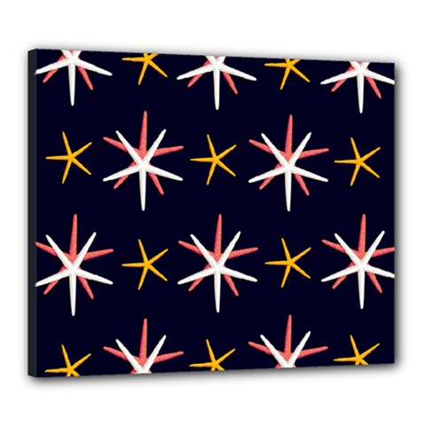 Sea Stars Pattern Sea Texture Canvas 24  X 20  (stretched) by Vaneshart