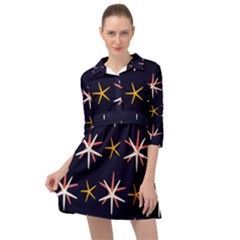 Sea Stars Pattern Sea Texture Mini Skater Shirt Dress by Vaneshart