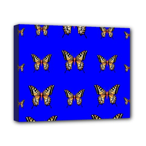 Butterfly Pattern Blue Insects Canvas 10  X 8  (stretched) by Vaneshart