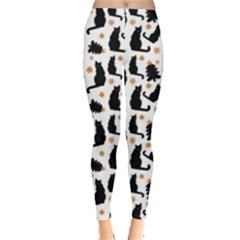 Black Cat Star Christmas Tree Leggings 