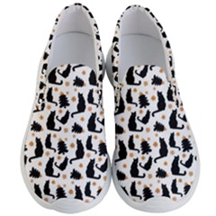 Black Cat Star Christmas Tree Men s Lightweight Slip Ons