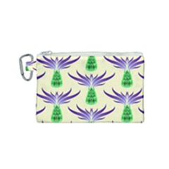 Thistles Purple Flora Flowering Canvas Cosmetic Bag (small) by Vaneshart