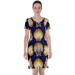 Snails See Shells Golden Short Sleeve Nightdress