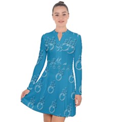 Bubble Group Pattern Abstract Long Sleeve Panel Dress