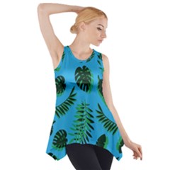 Tropical Leaves Nature Side Drop Tank Tunic by Vaneshart