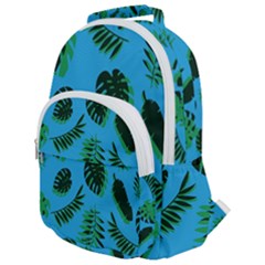 Tropical Leaves Nature Rounded Multi Pocket Backpack